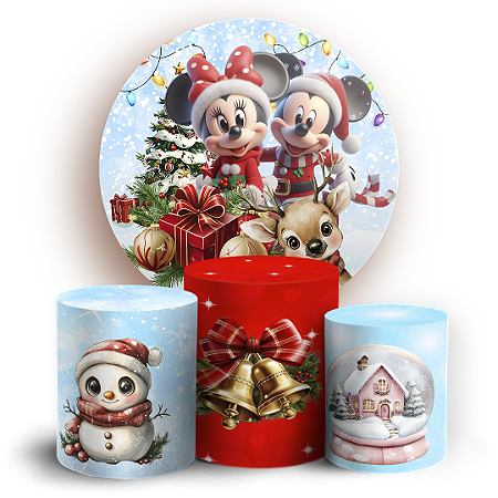 Capas Painel Redondo e Trio Cilindro Sublimado - Natal