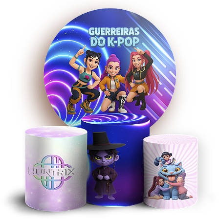 Capas Painel Redondo e Trio Cilindro Sublimado - Guerreiras Do K Pop