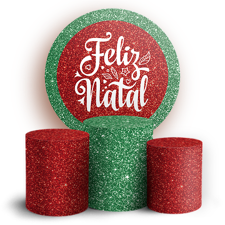 Capas Painel Redondo e Trio Cilindro Sublimado - Natal