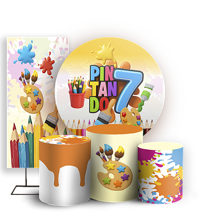 Capas Painel Redondo Trio Cilindro e Faixa Lateral Sublimado - Pintando O 7