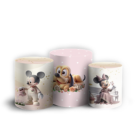 Capas Trio Cilindro Sublimado Vest Facil - Minnie