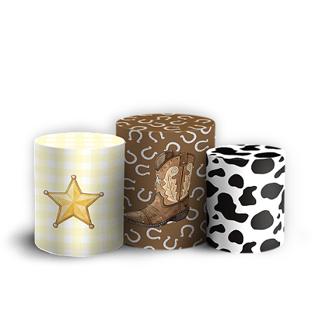 Capas Trio Cilindro Sublimado Vest Facil - Fazendinha