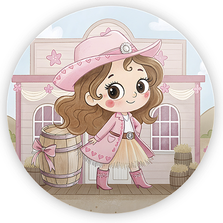 Capa Painel Redondo Sublimado - Fazendinha