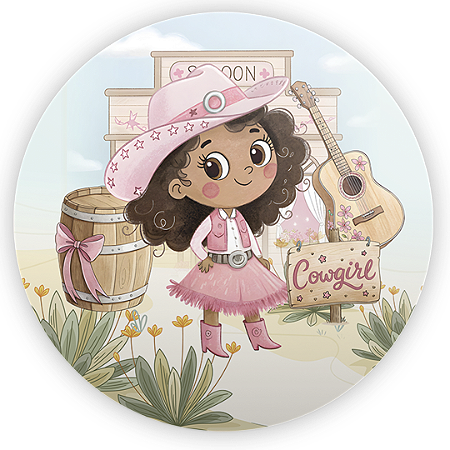 Capa Painel Redondo Sublimado - Fazendinha