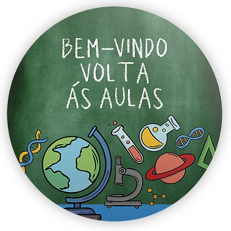 Capa Painel Redondo Sublimado - Volta as Aulas