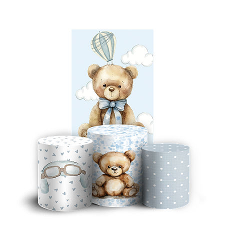 Capas Faixa Lateral e Trio Cilindro Sublimado Vest Facil - Urso