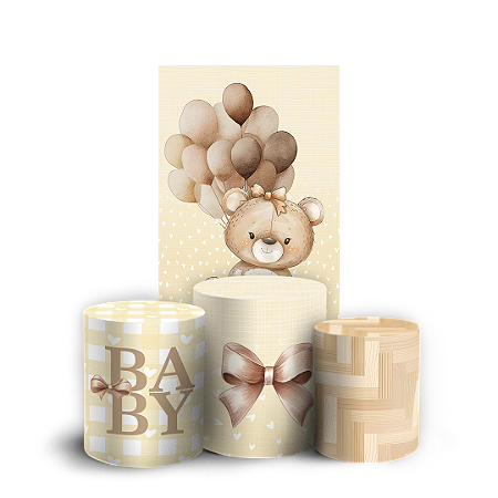 Capas Faixa Lateral e Trio Cilindro Sublimado Vest Facil - Urso