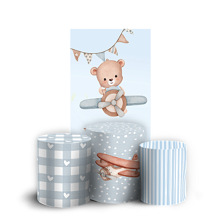 Capas Faixa Lateral e Trio Cilindro Sublimado Vest Facil - Urso