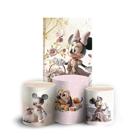 Capas Faixa Lateral e Trio Cilindro Sublimado Vest Facil - Minnie