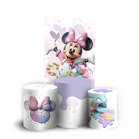 Capas Faixa Lateral e Trio Cilindro Sublimado Vest Facil - Minnie