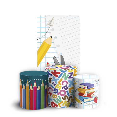 Capas Faixa Lateral e Trio Cilindro Sublimado Vest Facil - Volta as Aulas