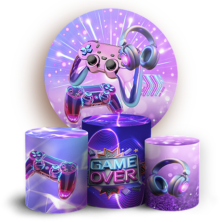 Capas Painel Redondo e Trio Cilindro Sublimado - Video Games
