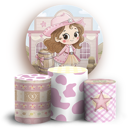 Capas Painel Redondo e Trio Cilindro Sublimado - Fazendinha