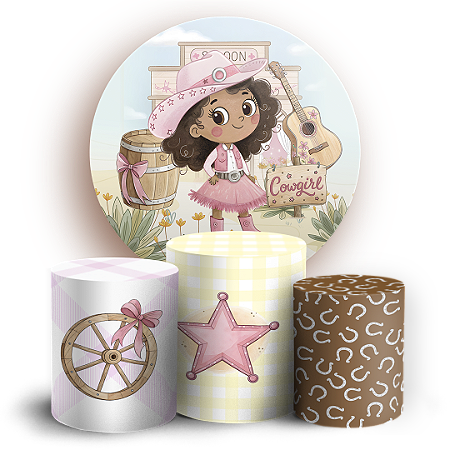 Capas Painel Redondo e Trio Cilindro Sublimado - Fazendinha