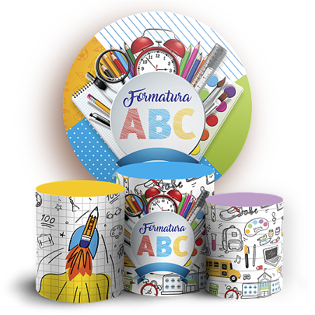 Capas Painel Redondo e Trio Cilindro Sublimado - Formatura ABC