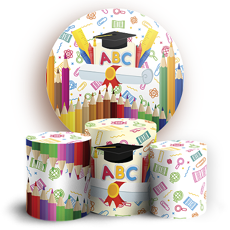 Capas Painel Redondo e Trio Cilindro Sublimado - ABC