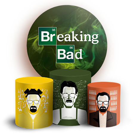 Capas Painel Redondo e Trio Cilindro Sublimado - Breaking Bad