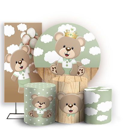 Capas Painel Redondo Trio Cilindro e Faixa Lateral Sublimado - Urso