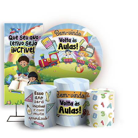 Capas Painel Redondo Trio Cilindro e Faixa Lateral Sublimado - ABC