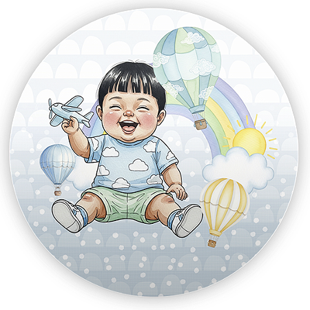 Capa Painel Redondo Sublimado - Criança Baby