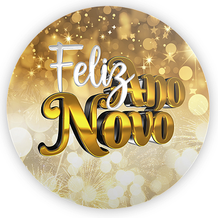 Capa Painel Redondo Sublimado - Ano Novo