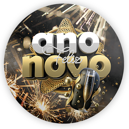 Capa Painel Redondo Sublimado - Ano Novo