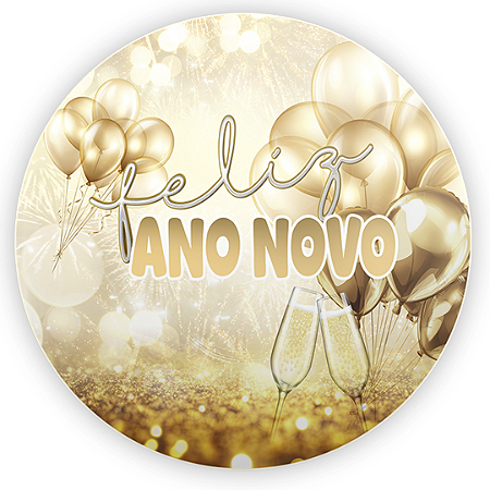 Capa Painel Redondo Sublimado - Ano Novo