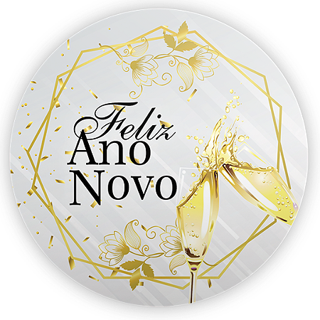 Capa Painel Redondo Sublimado - Ano Novo