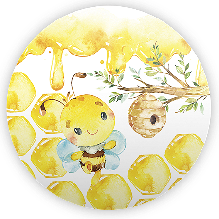 Capa Painel Redondo Sublimado - Abelha