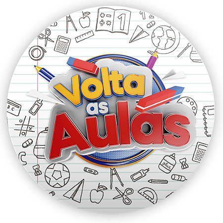 Capa Painel Redondo Sublimado - Volta as Aulas