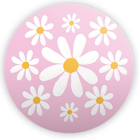 Capa Painel Redondo Sublimado - Flor Margarida