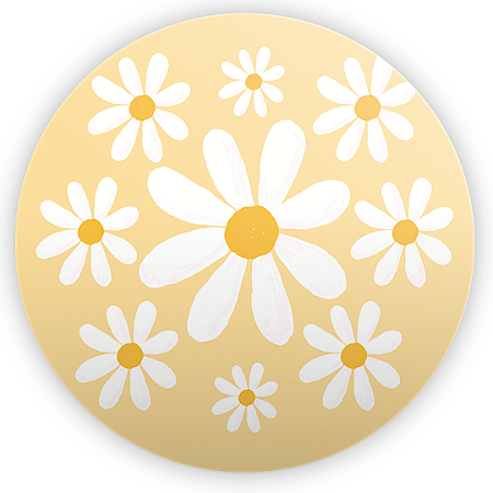 Capa Painel Redondo Sublimado - Flor Margarida