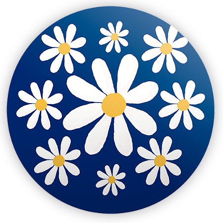 Capa Painel Redondo Sublimado - Flor Margarida