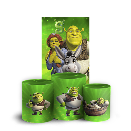 Capas Faixa Lateral e Trio Cilindro Sublimado Vest Facil - Shrek