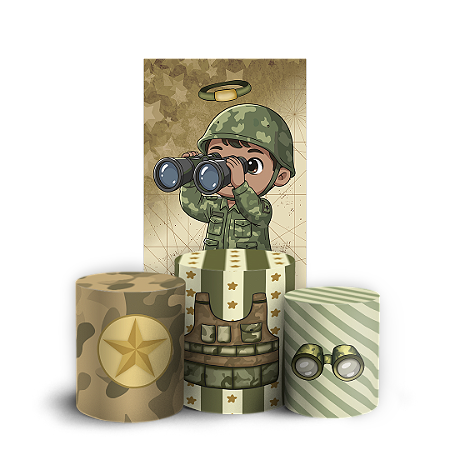 Capas Faixa Lateral e Trio Cilindro Sublimado Vest Facil - Exército