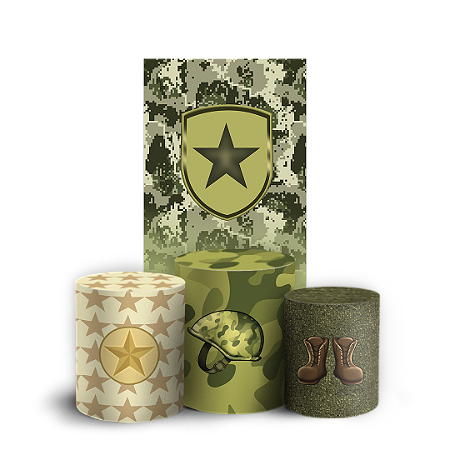 Capas Faixa Lateral e Trio Cilindro Sublimado Vest Facil - Exército