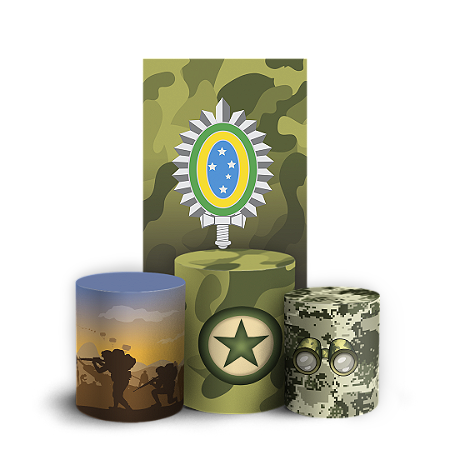 Capas Faixa Lateral e Trio Cilindro Sublimado Vest Facil - Exército