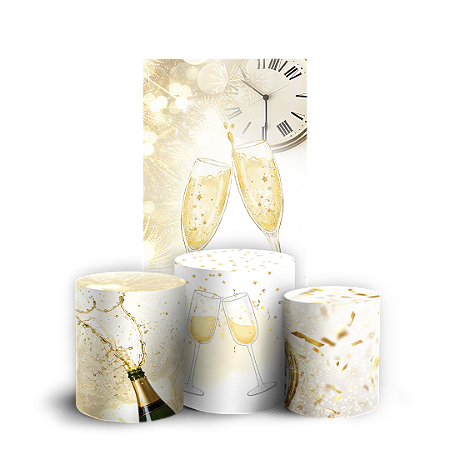 Capas Faixa Lateral e Trio Cilindro Sublimado Vest Facil - Ano Novo