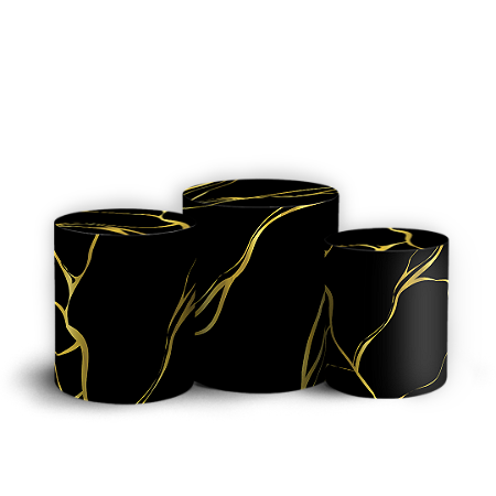 Capas Trio Cilindro Sublimado Vest Facil - Marmore Dourado