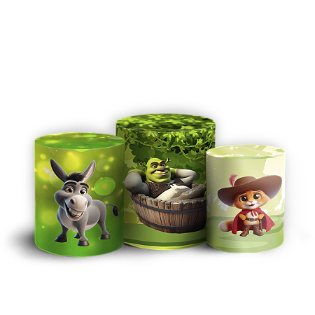 Capas Trio Cilindro Sublimado Vest Facil - Shrek