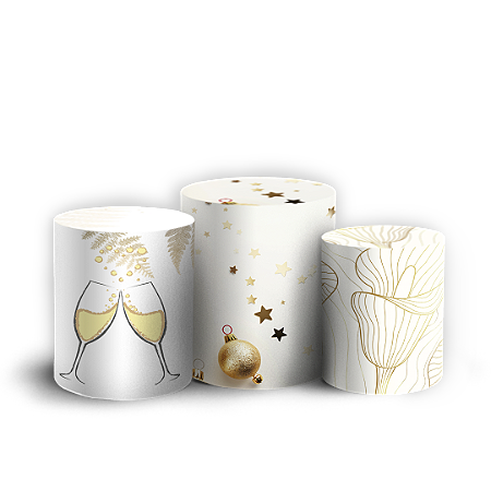Capas Trio Cilindro Sublimado Vest Facil - Ano Novo