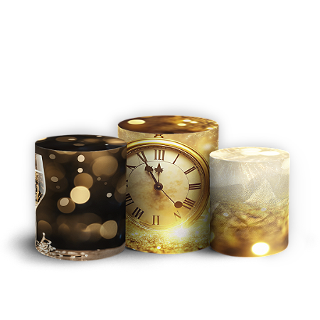 Capas Trio Cilindro Sublimado Vest Facil - Ano Novo