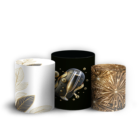 Capas Trio Cilindro Sublimado Vest Facil - Ano Novo