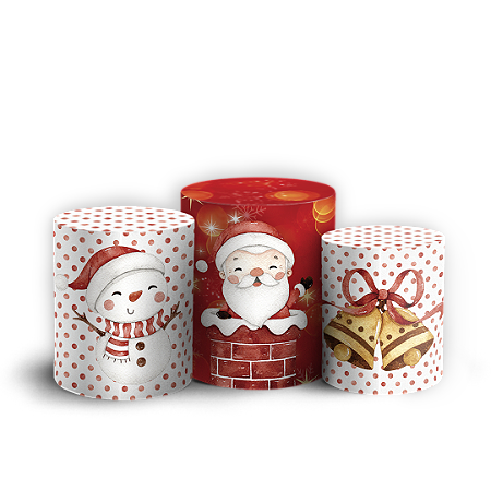 Capas Trio Cilindro Sublimado Vest Facil - Natal