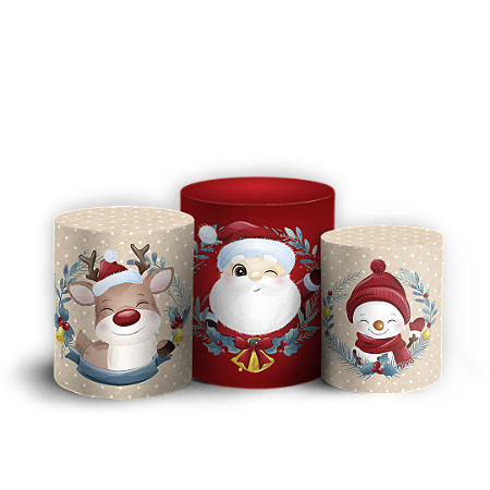 Capas Trio Cilindro Sublimado Vest Facil - Natal