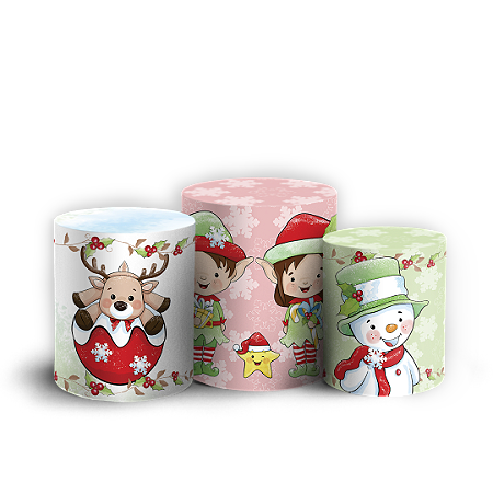 Capas Trio Cilindro Sublimado Vest Facil - Natal