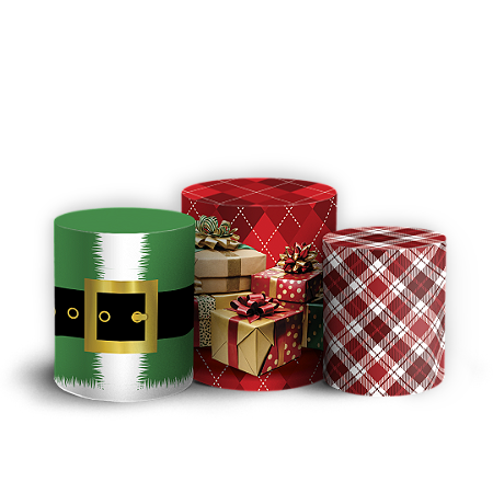 Capas Trio Cilindro Sublimado Vest Facil - Natal