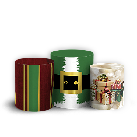 Capas Trio Cilindro Sublimado Vest Facil - Natal