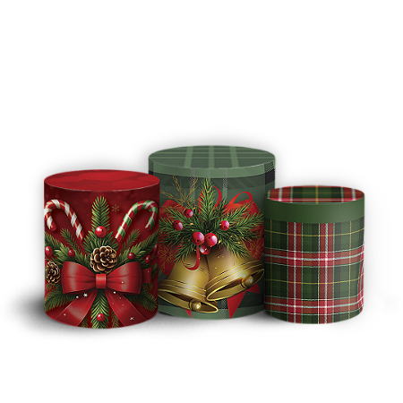 Capas Trio Cilindro Sublimado Vest Facil - Natal