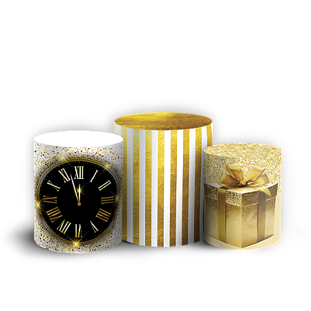 Capas Trio Cilindro Sublimado Vest Facil - Ano Novo